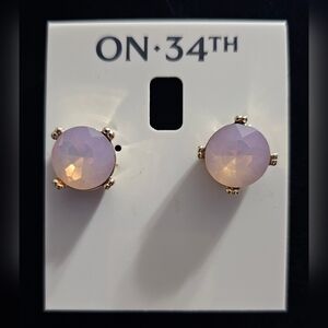 ON 34TH Lavender and Gold Stud Earrings